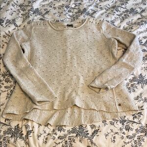 Eddie Bauer Women's Light Beige Knit Sweater